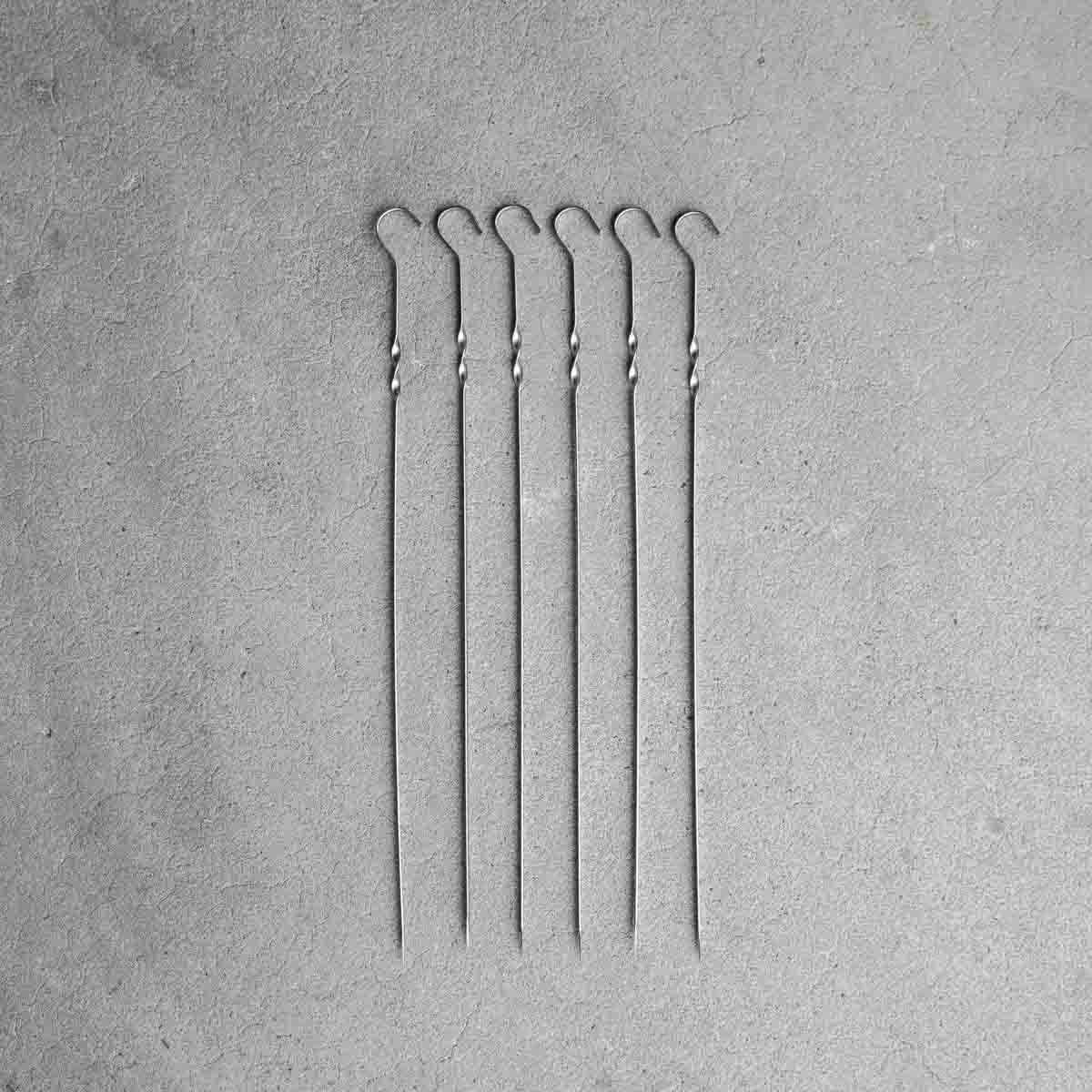6 Pack Stainless Steel BBQ Skewers - Image 2