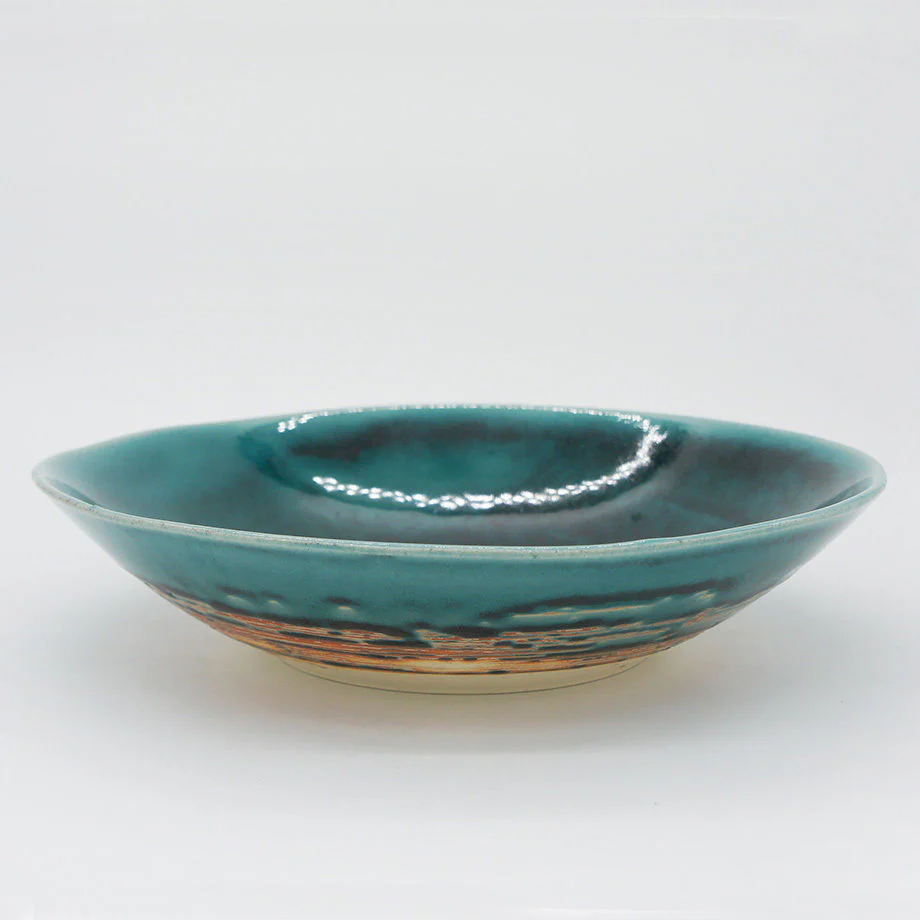 Bread & Rice Glossy Glaze Large Bowl - Turkish Blue - Image 2
