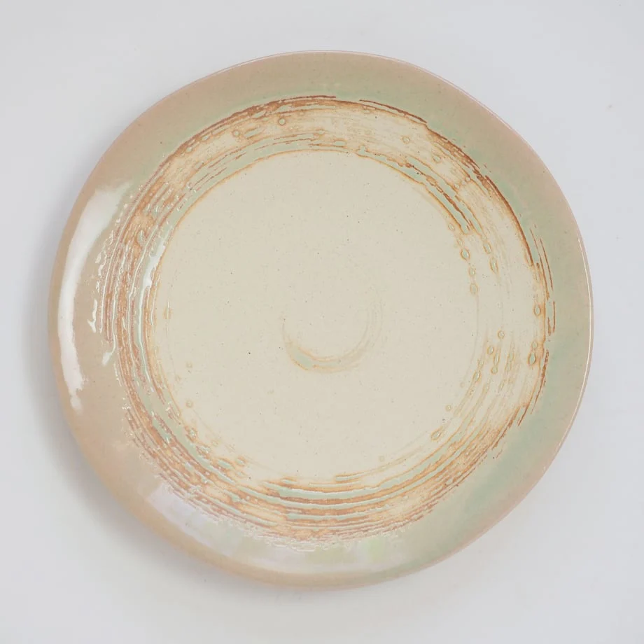 Bread & Rice Glossy Glaze Large Plate - Clear