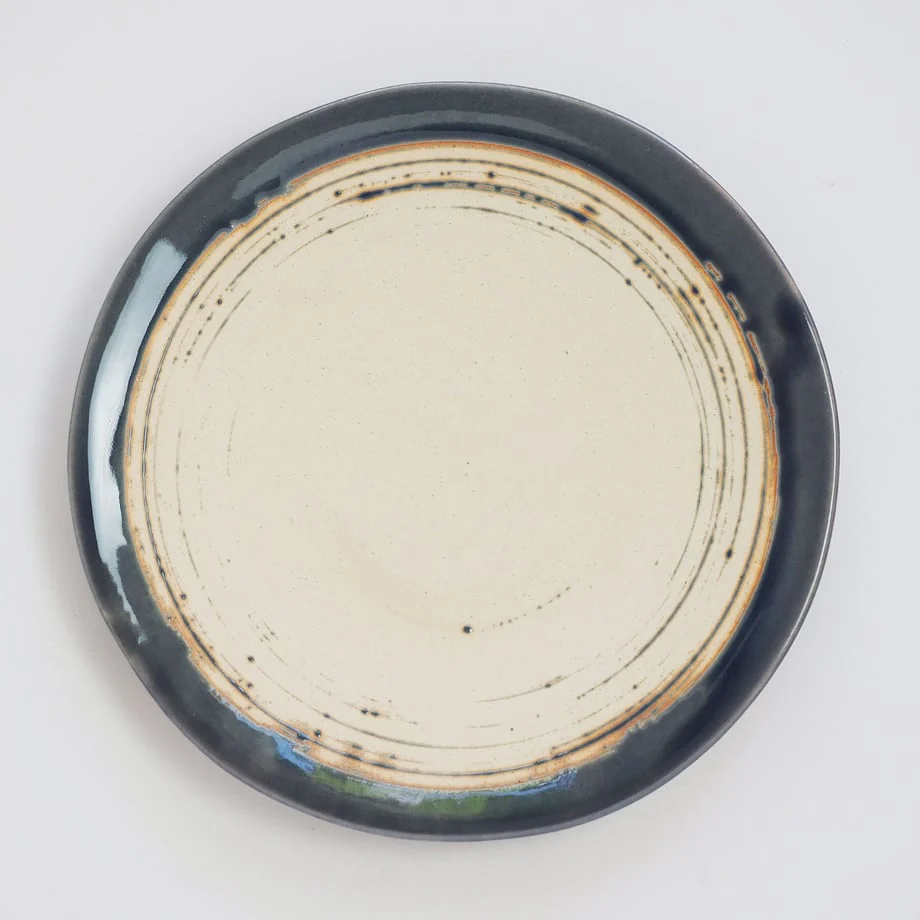 Bread & Rice Glossy Glaze Large Plate - Indigo