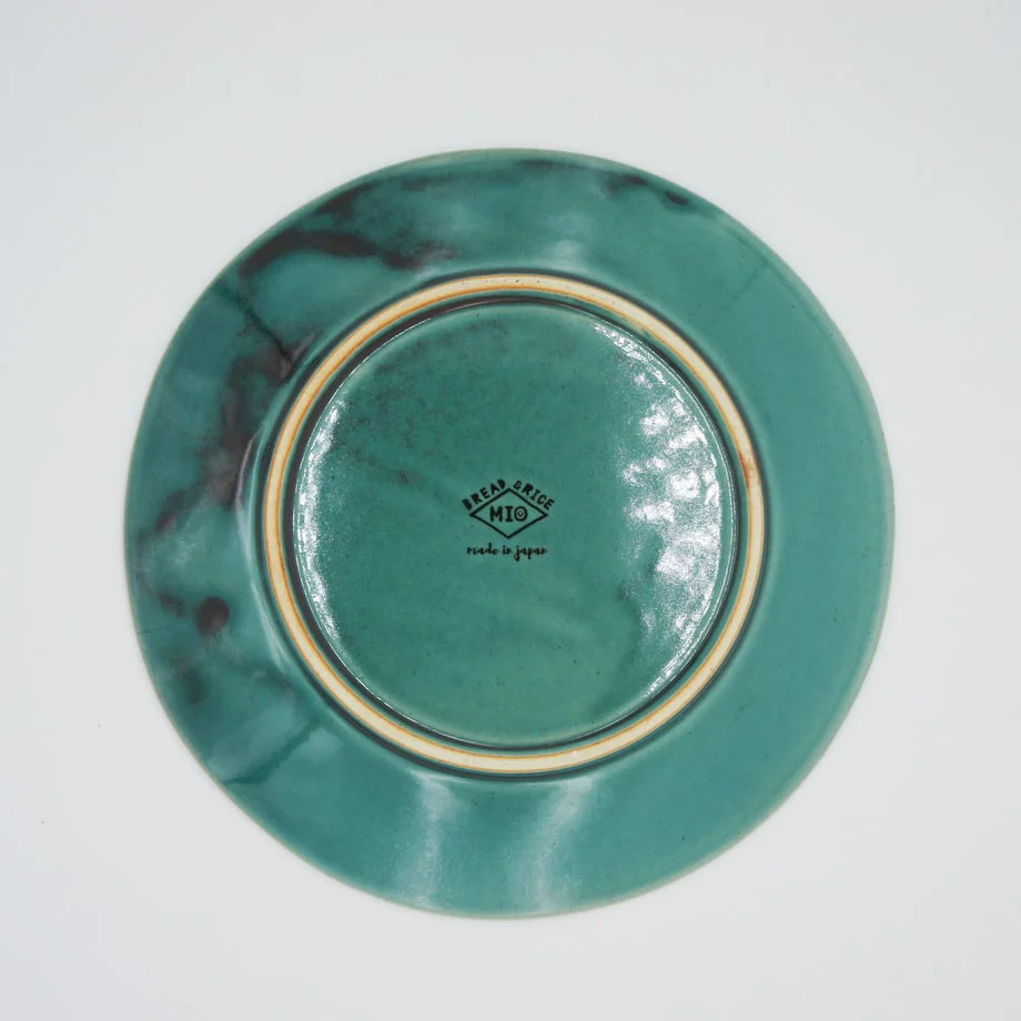 Bread & Rice Glossy Glaze Large Plate - Turkey Blue - Image 4