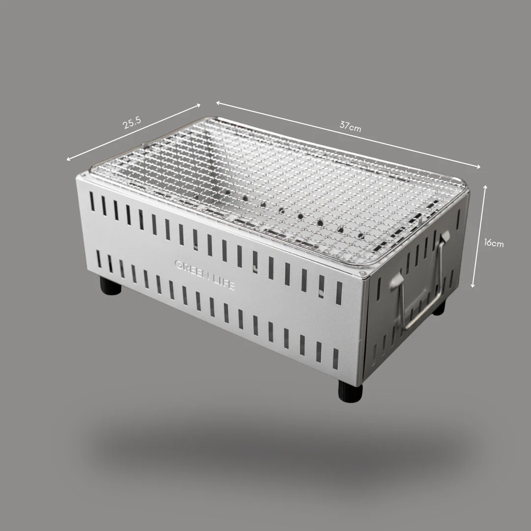 Green Life Tabletop BBQ Grill - Silver - Image 6