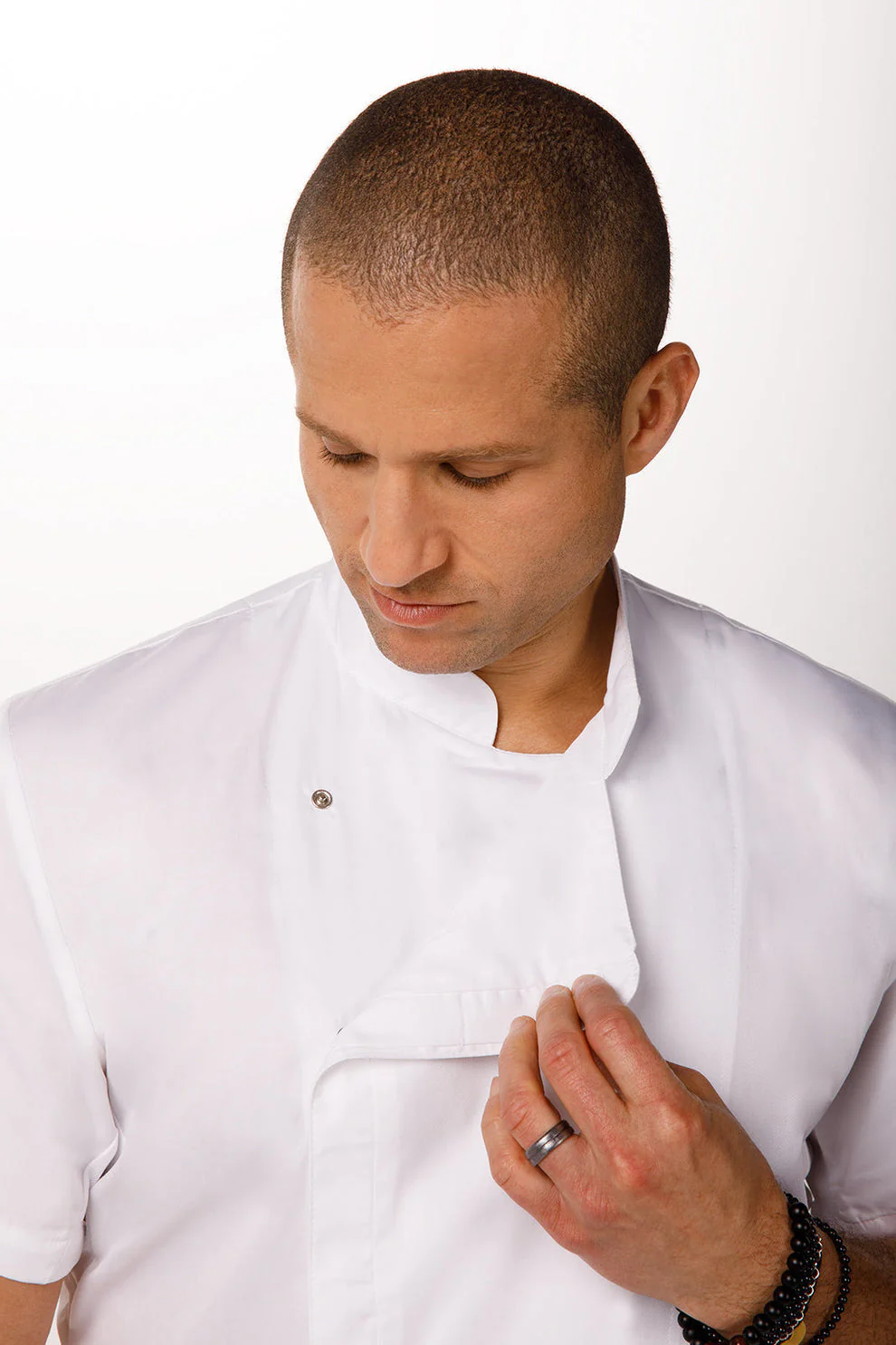 Cannes Press Stud Chef Jacket - White - Image 3