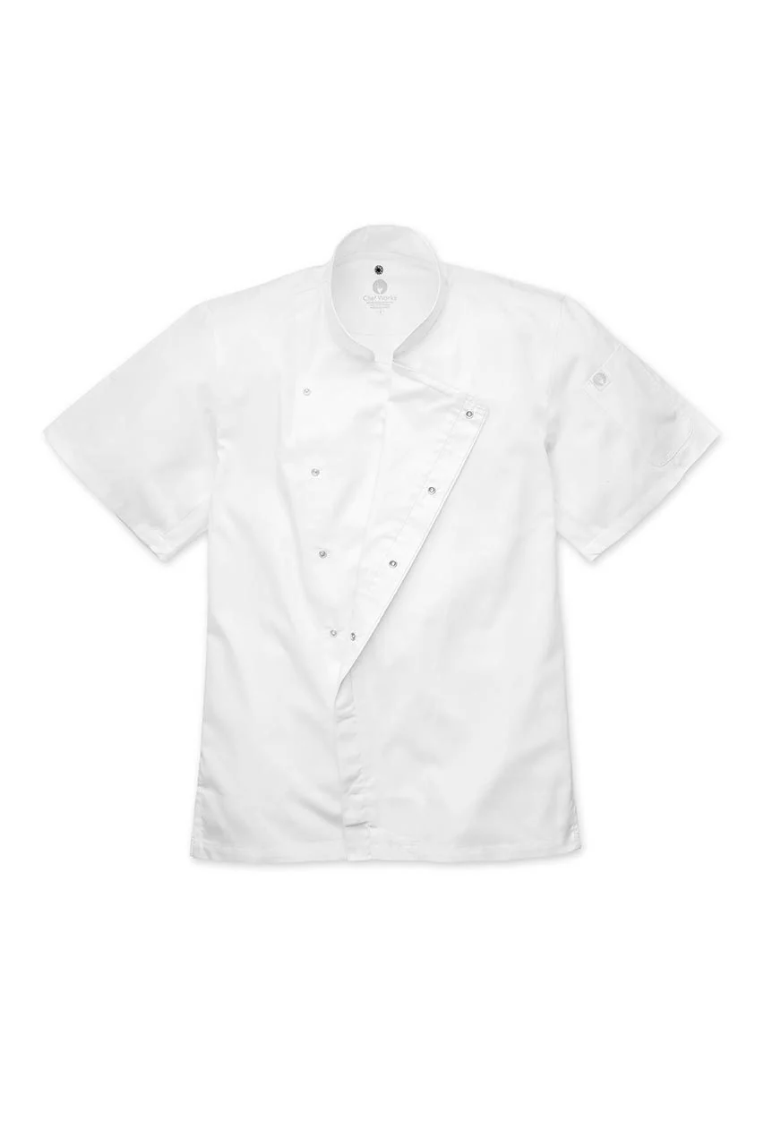 Cannes Press Stud Chef Jacket - White - Image 4