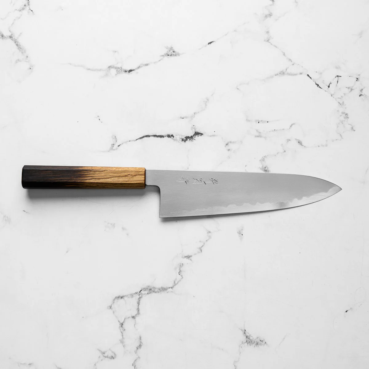 Chef's Edge x Sakai Kikumori Blue 2 Gyuto 225mm - Burnt Oak - Image 4
