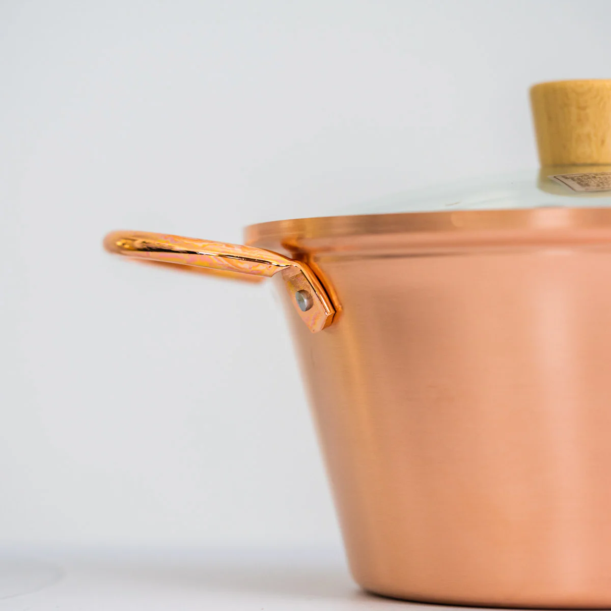 Chitose Copper Pot with Glass Lid - 20cm - Image 3