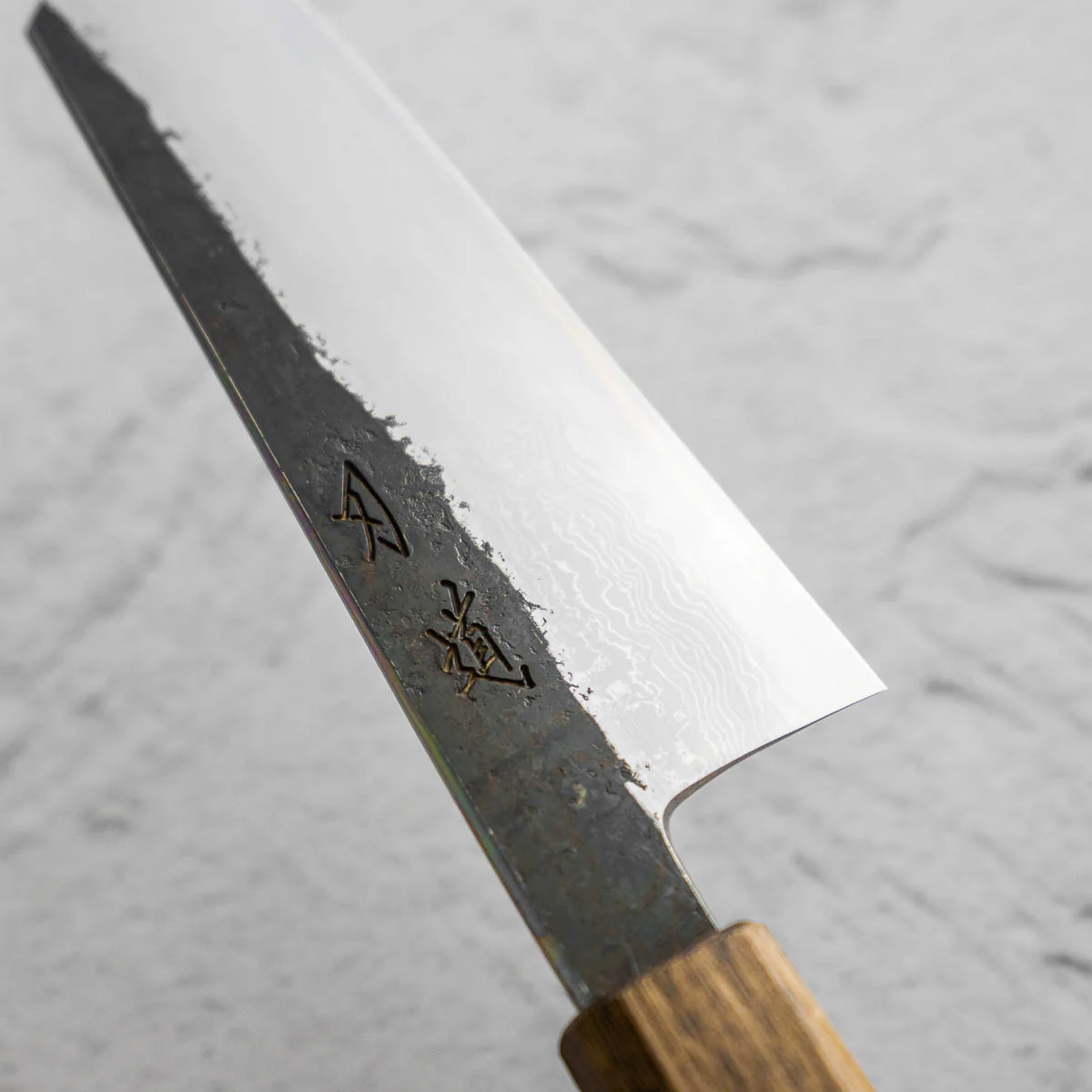HADO Blue 1 Damascus Bunka 165mm - Oak - Image 7