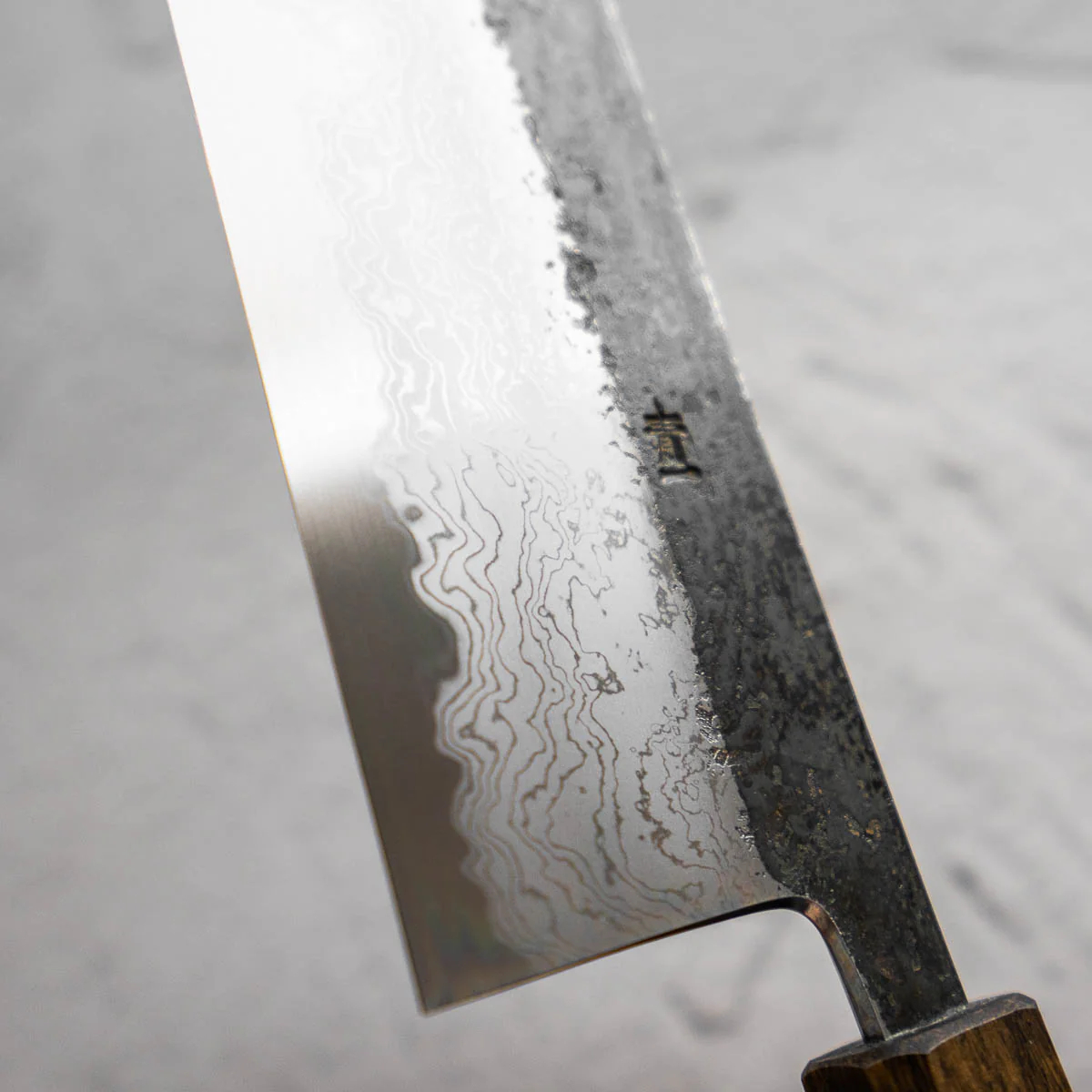 HADO Blue 1 Damascus Nakiri 165mm - Oak - Image 6