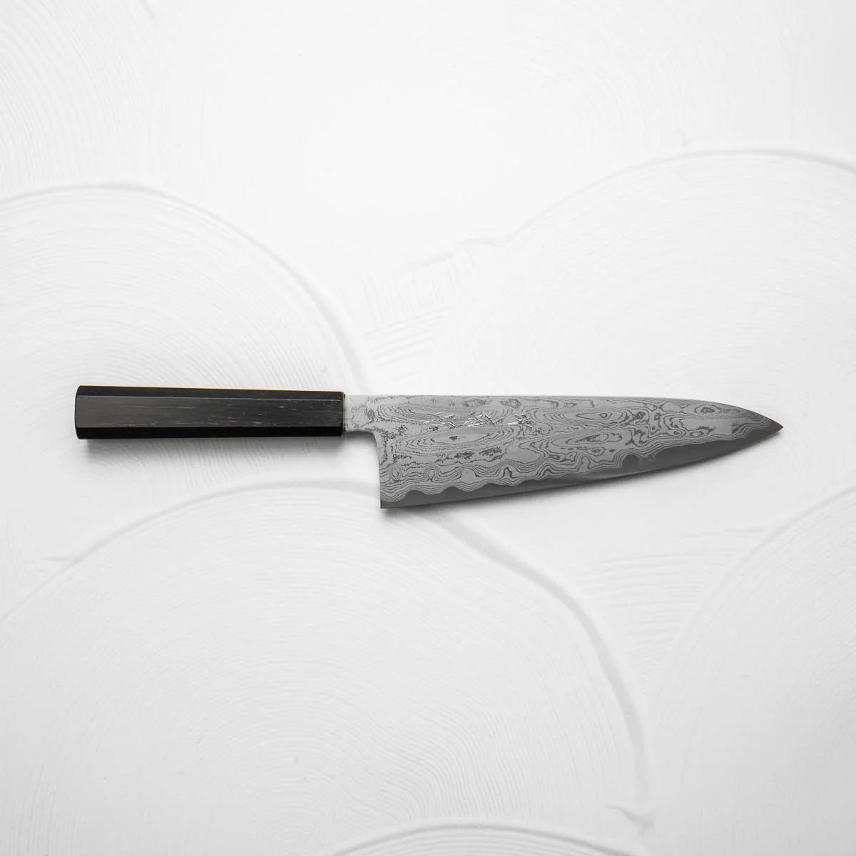 Nakagawa Blue 1 Tall Damascus Gyuto 210mm - Ebony - Image 2