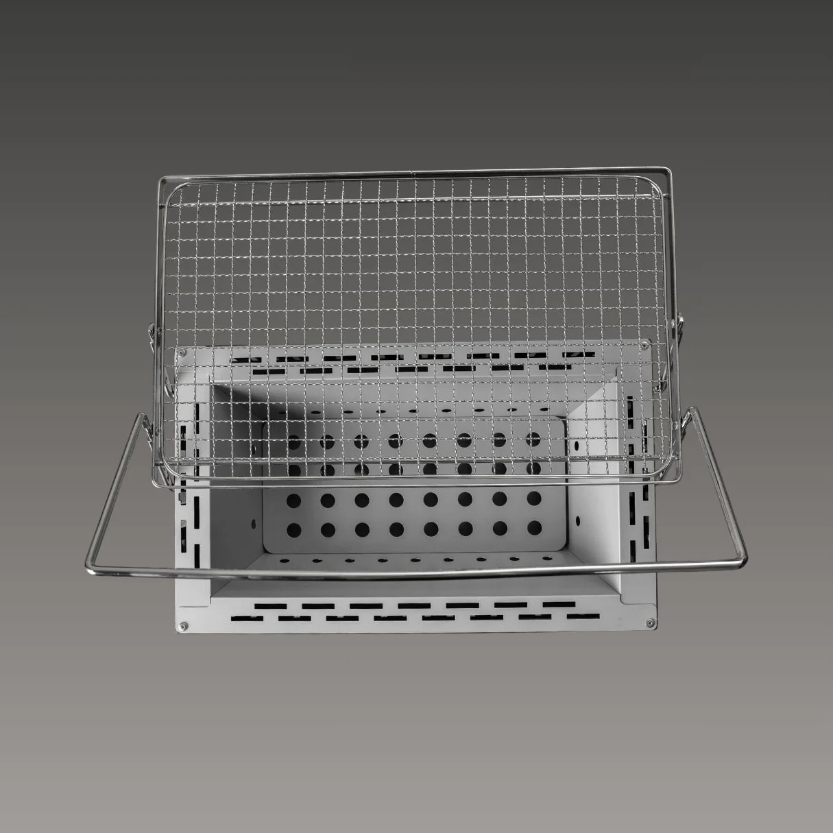 Green Life - Tabletop BBQ Grill Double Walled Liftable Grill - Grey - Image 5