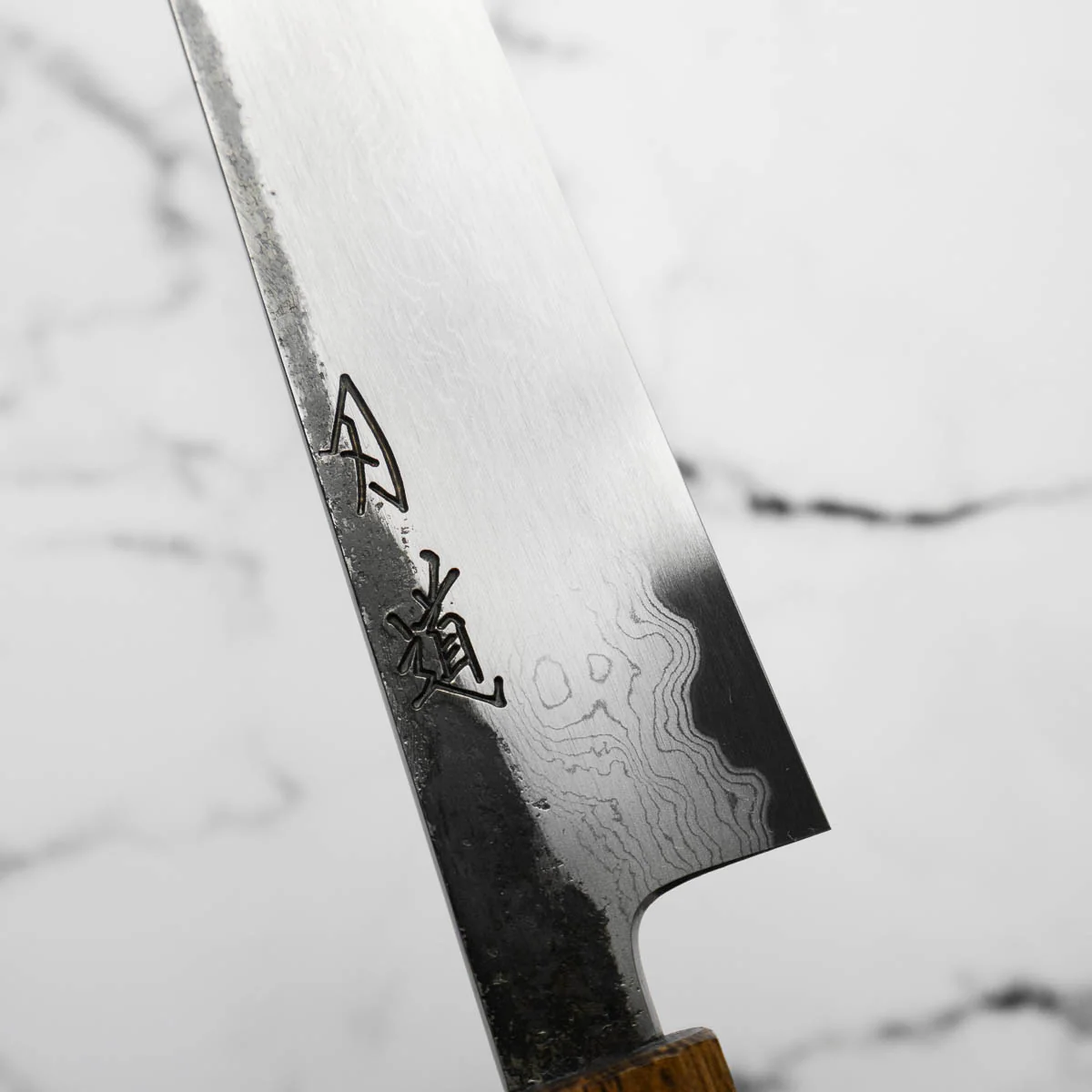 HADO Blue 1 Damascus Sujihiki 240mm - Oak - Image 4