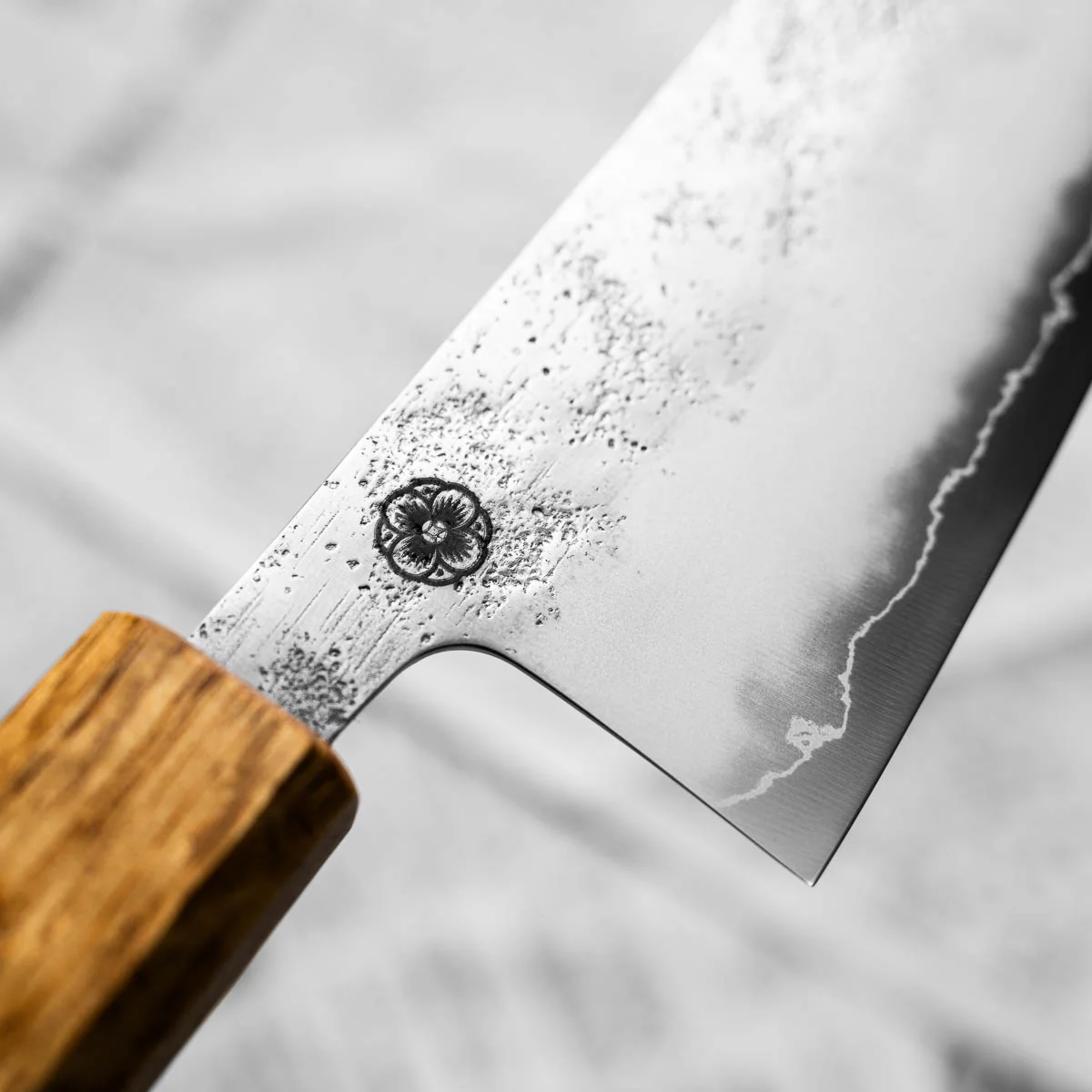 Hajimaru Ginsan Nashiji Gyuto 210mm - Burnt Oak - Image 5