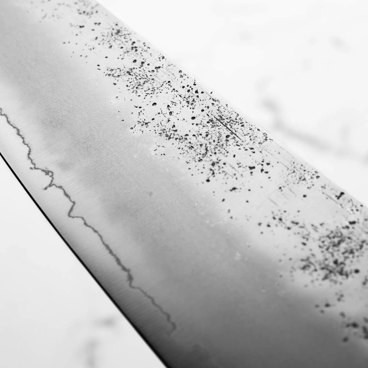 Hajimaru Ginsan Nashiji Gyuto 210mm - Mono Ebony - Image 7
