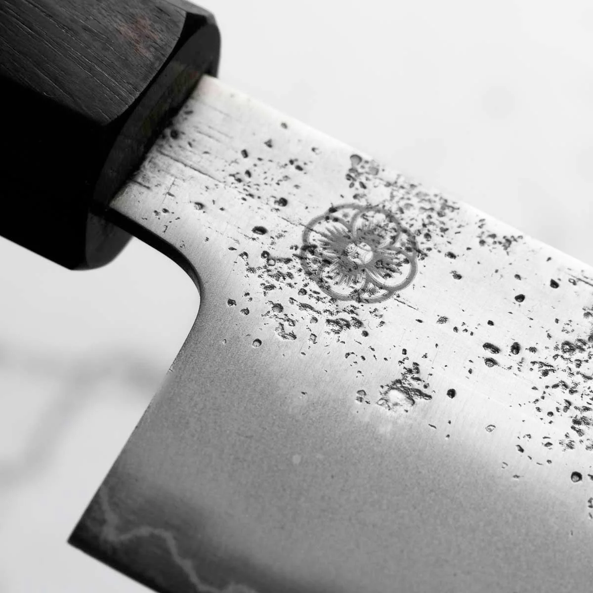 Hajimaru Ginsan Nashiji Kiritsuke Gyuto 205mm - Mono Ebony - Image 7