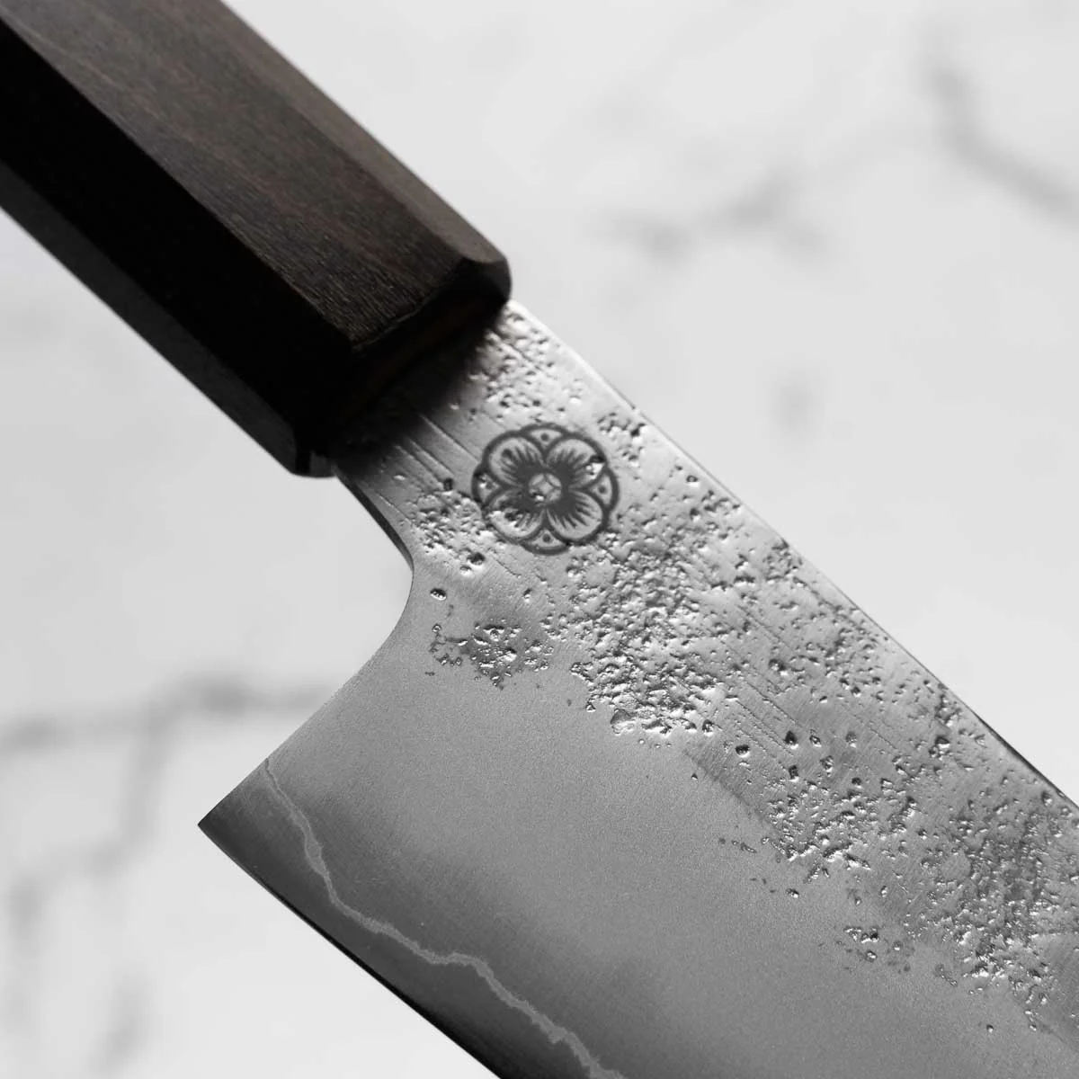 Hajimaru Ginsan Nashiji Ko Santoku 150mm - Mono Bubinga - Image 7