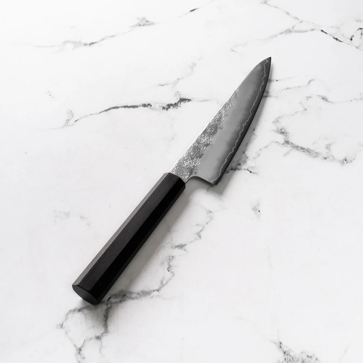 Hajimaru Ginsan Nashiji Ko Santoku 150mm - Mono Ebony - Image 2