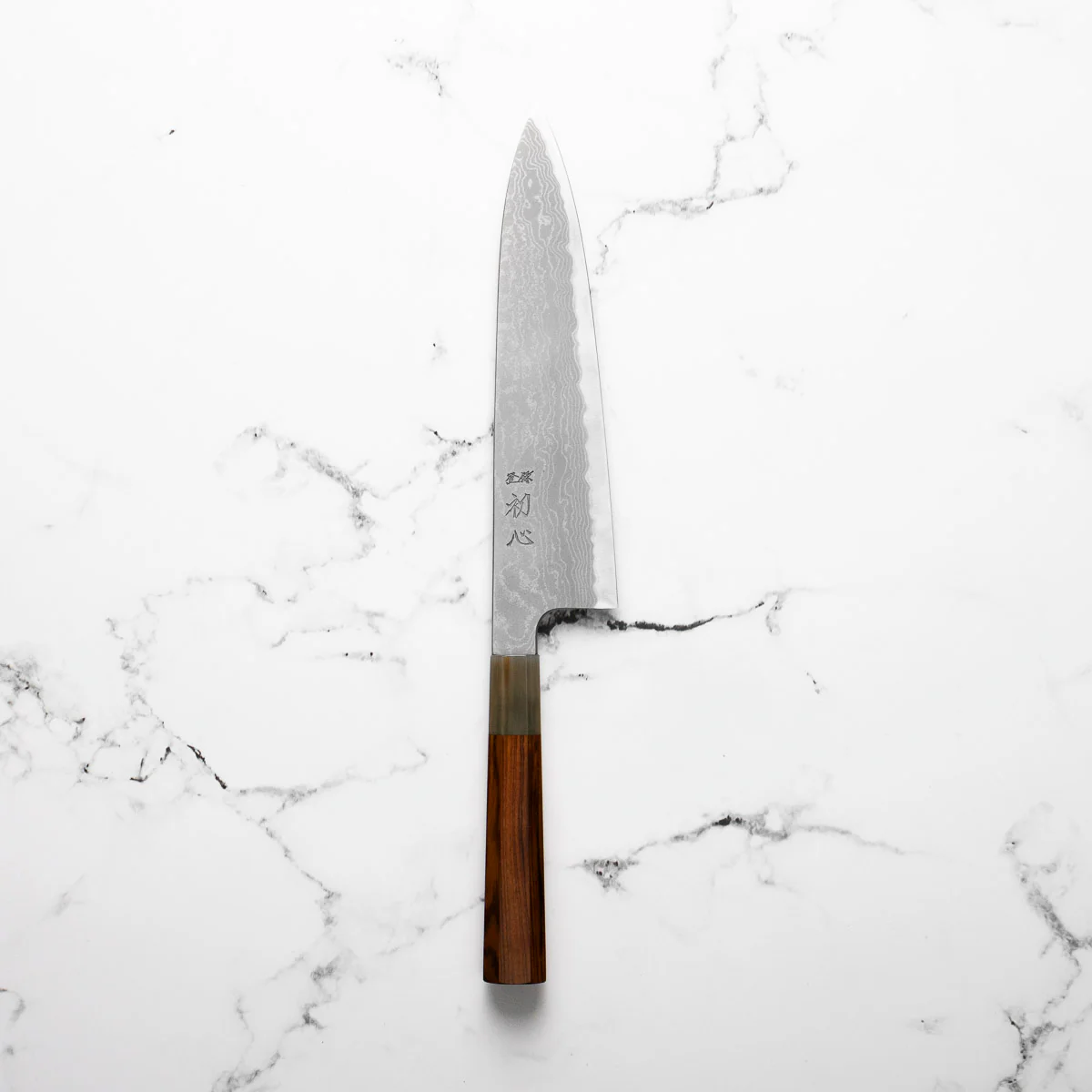Hatsukokoro Blue 1 Damascus Gyuto 210mm - Image 4
