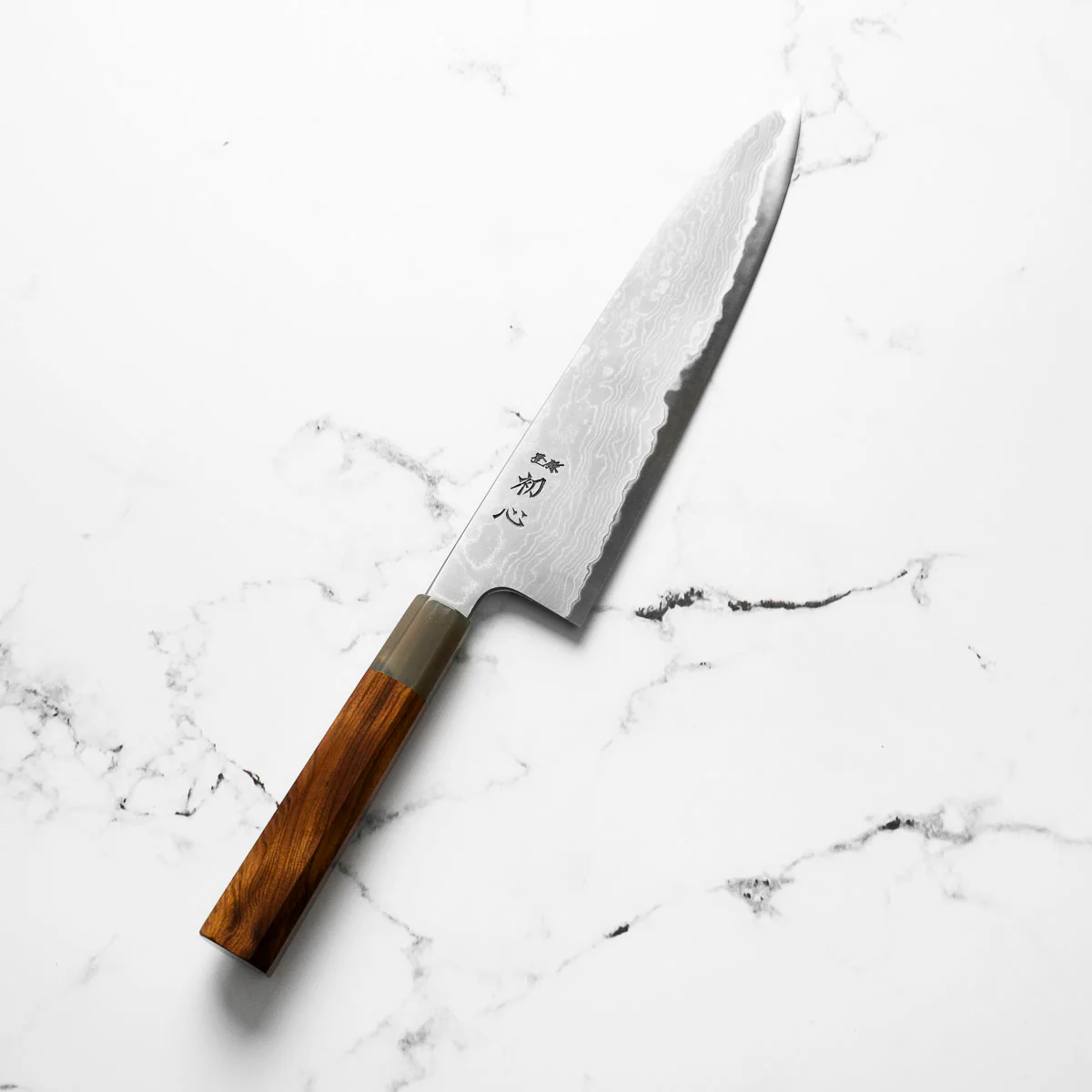 Hatsukokoro Blue 1 Damascus Gyuto 240mm - Image 2