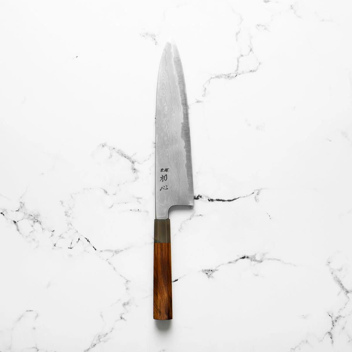 Hatsukokoro Blue 1 Damascus Gyuto 240mm - Image 3
