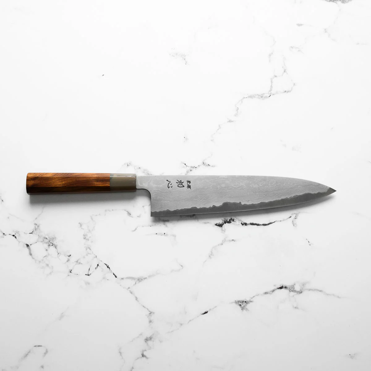 Hatsukokoro Blue 1 Damascus Gyuto 240mm - Image 6