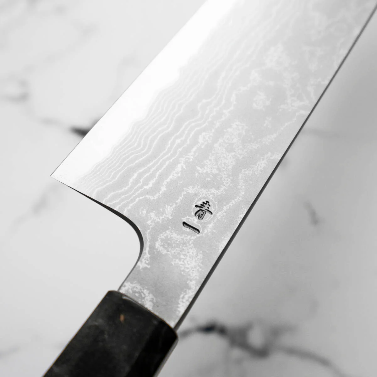 Hatsukokoro Blue 1 Damascus Gyuto 240mm - Turquoise - Image 5