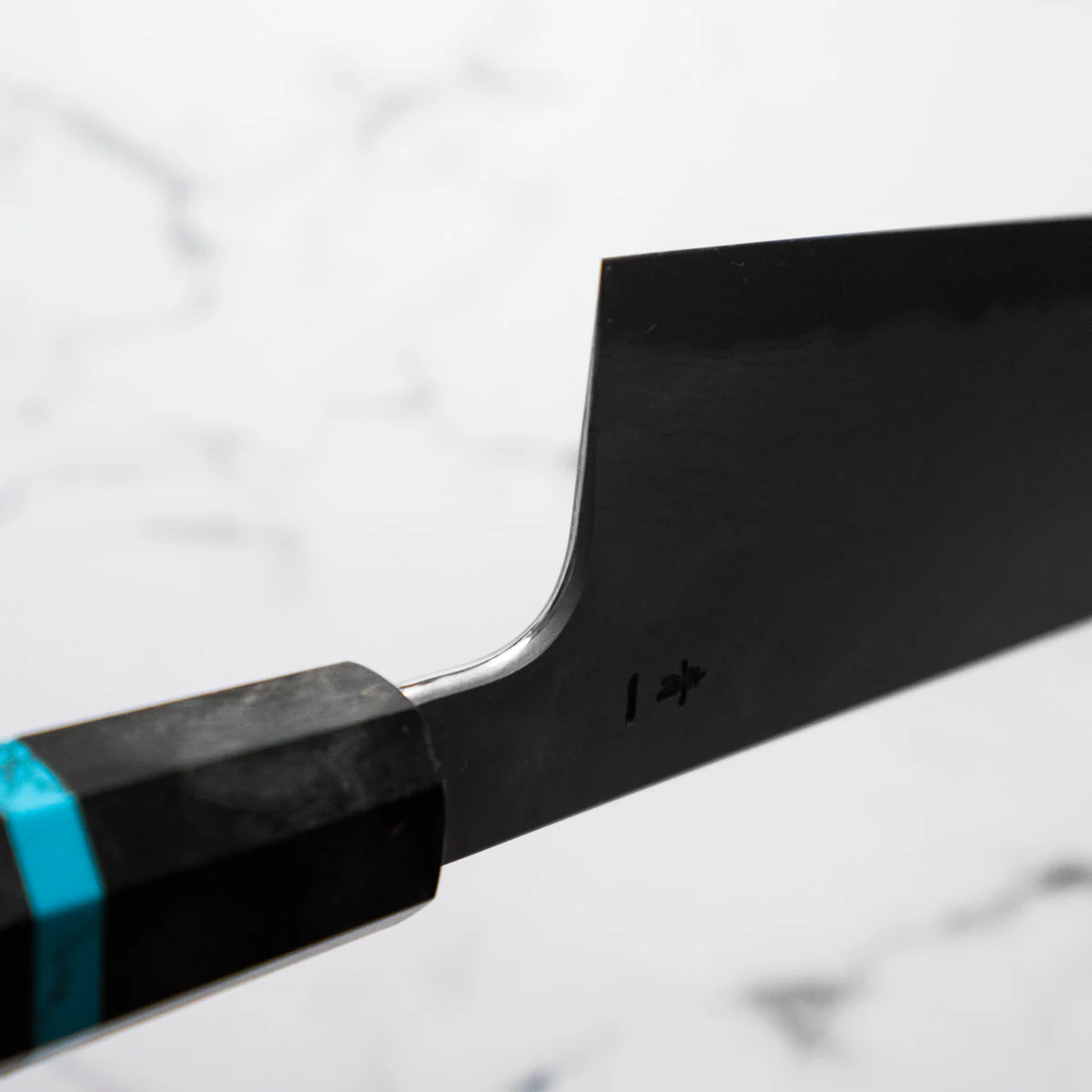 Hatsukokoro Blue 1 Damascus Gyuto 240mm - Turquoise - Image 8