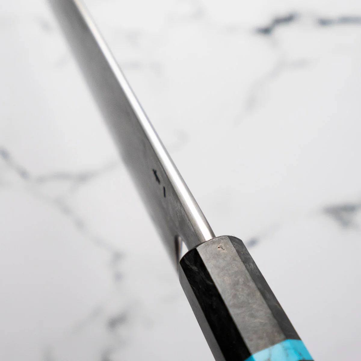 Hatsukokoro Blue 1 Damascus Gyuto 240mm - Turquoise - Image 9