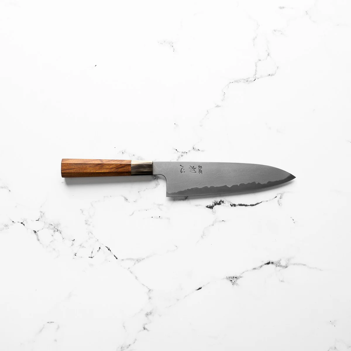 Hatsukokoro Blue 1 Damascus Santoku 180mm - Image 3