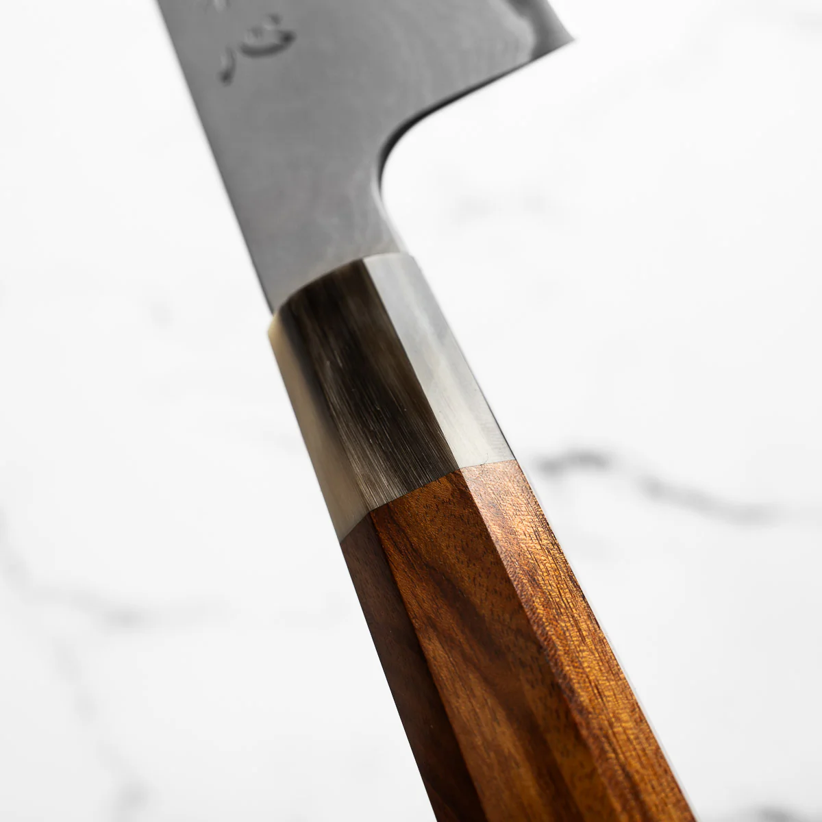 Hatsukokoro Blue 1 Damascus Santoku 180mm - Image 5