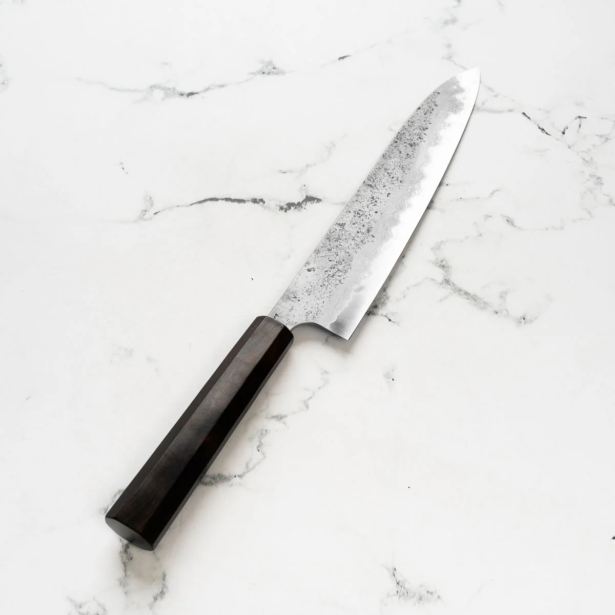 Hatsukokoro Ryusui (Unbranded) Blue 2 Damascus Gyuto 240mm - Ebony - Image 2