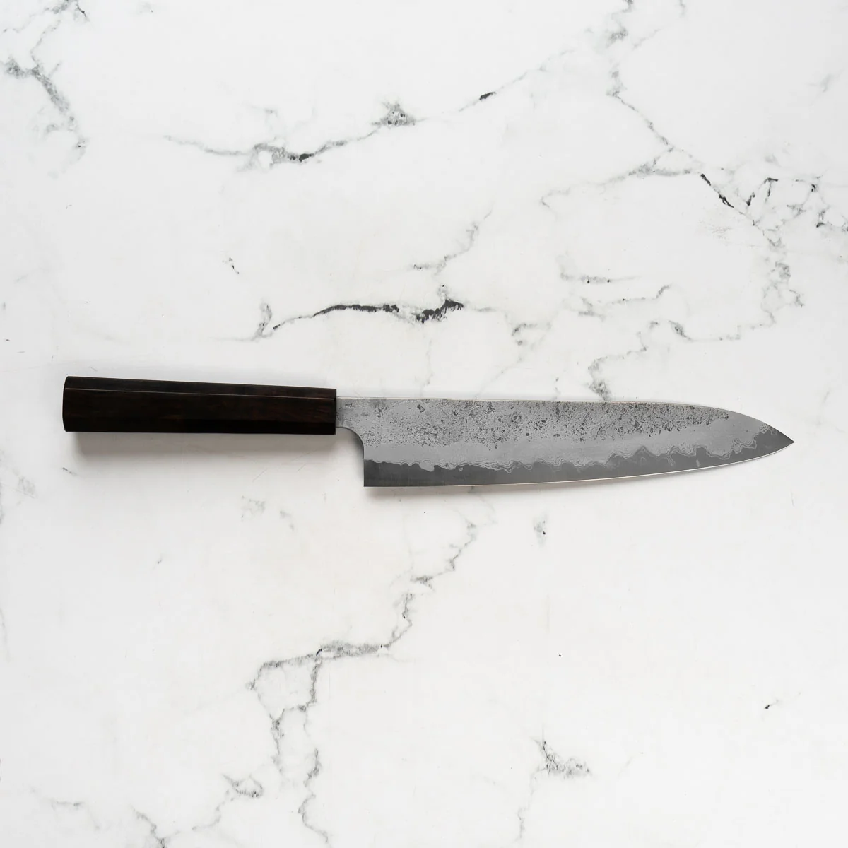 Hatsukokoro Ryusui (Unbranded) Blue 2 Damascus Gyuto 240mm - Ebony - Image 4