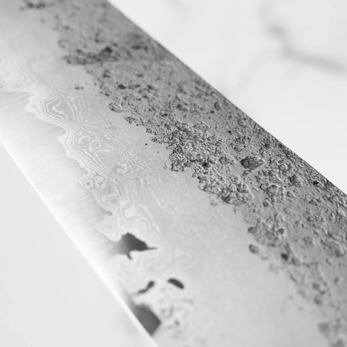 Hatsukokoro Ryusui (Unbranded) Blue 2 Damascus Gyuto 240mm - Ebony - Image 6