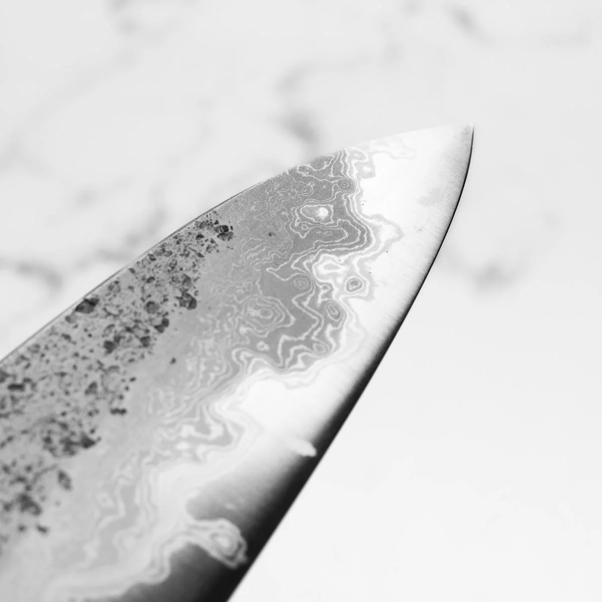 Hatsukokoro Ryusui (Unbranded) Blue 2 Damascus Gyuto 240mm - Ebony - Image 7