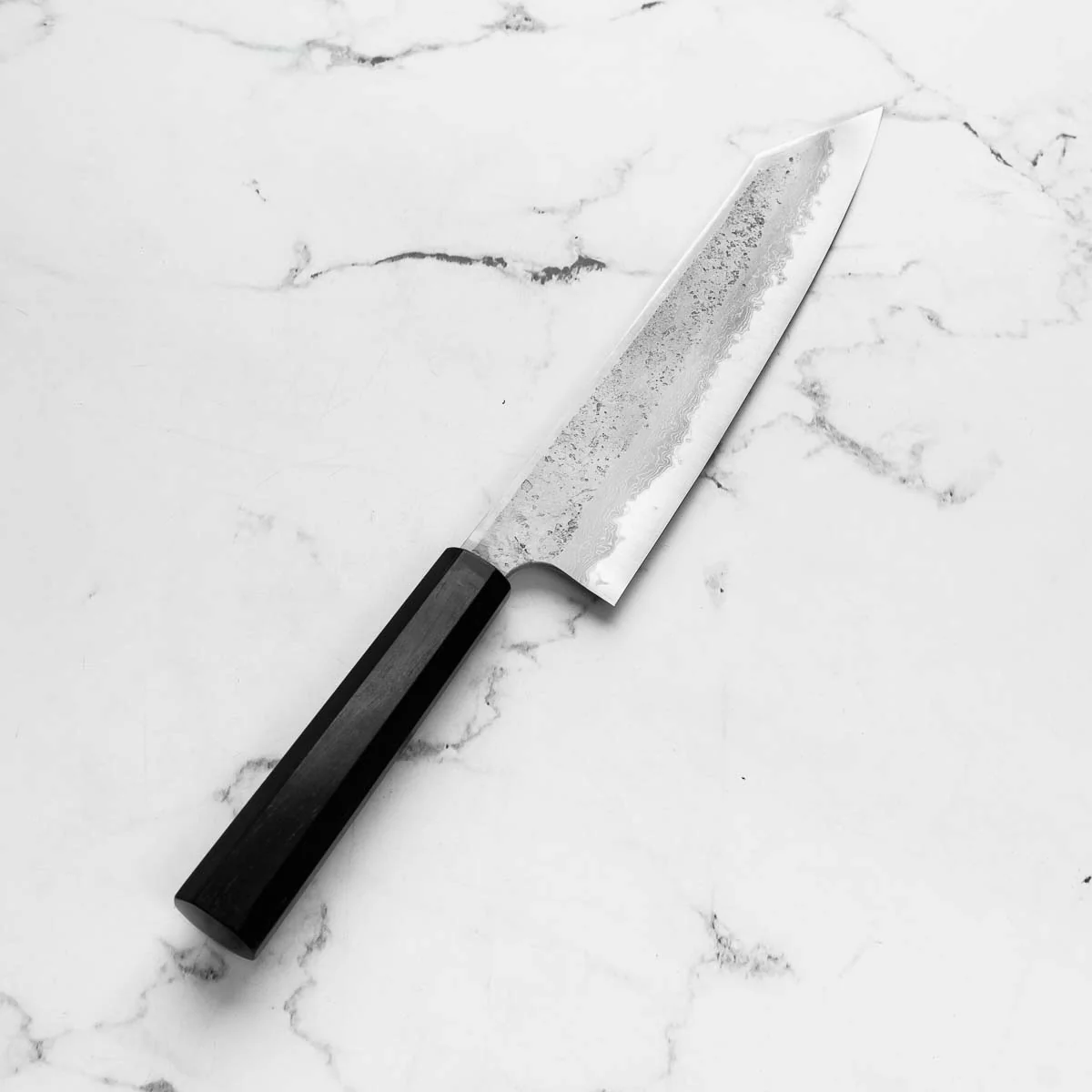 Hatsukokoro Ryusui (Unbranded) Blue 2 Damascus Kiritsuke Gyuto 240mm - Ebony - Image 2