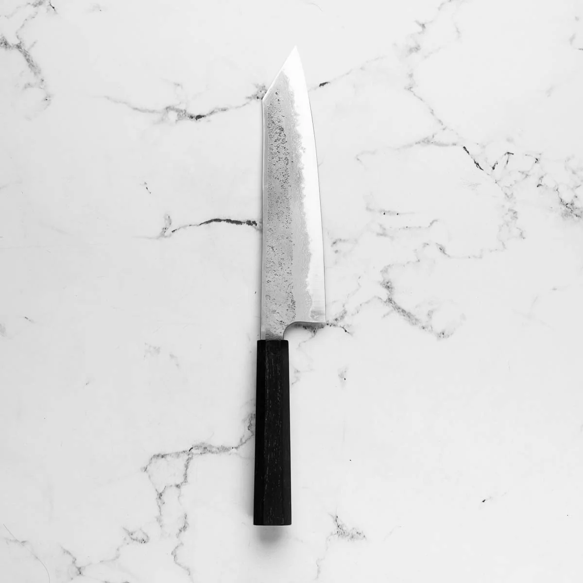 Hatsukokoro Ryusui (Unbranded) Blue 2 Damascus Kiritsuke Gyuto 240mm - Ebony - Image 3