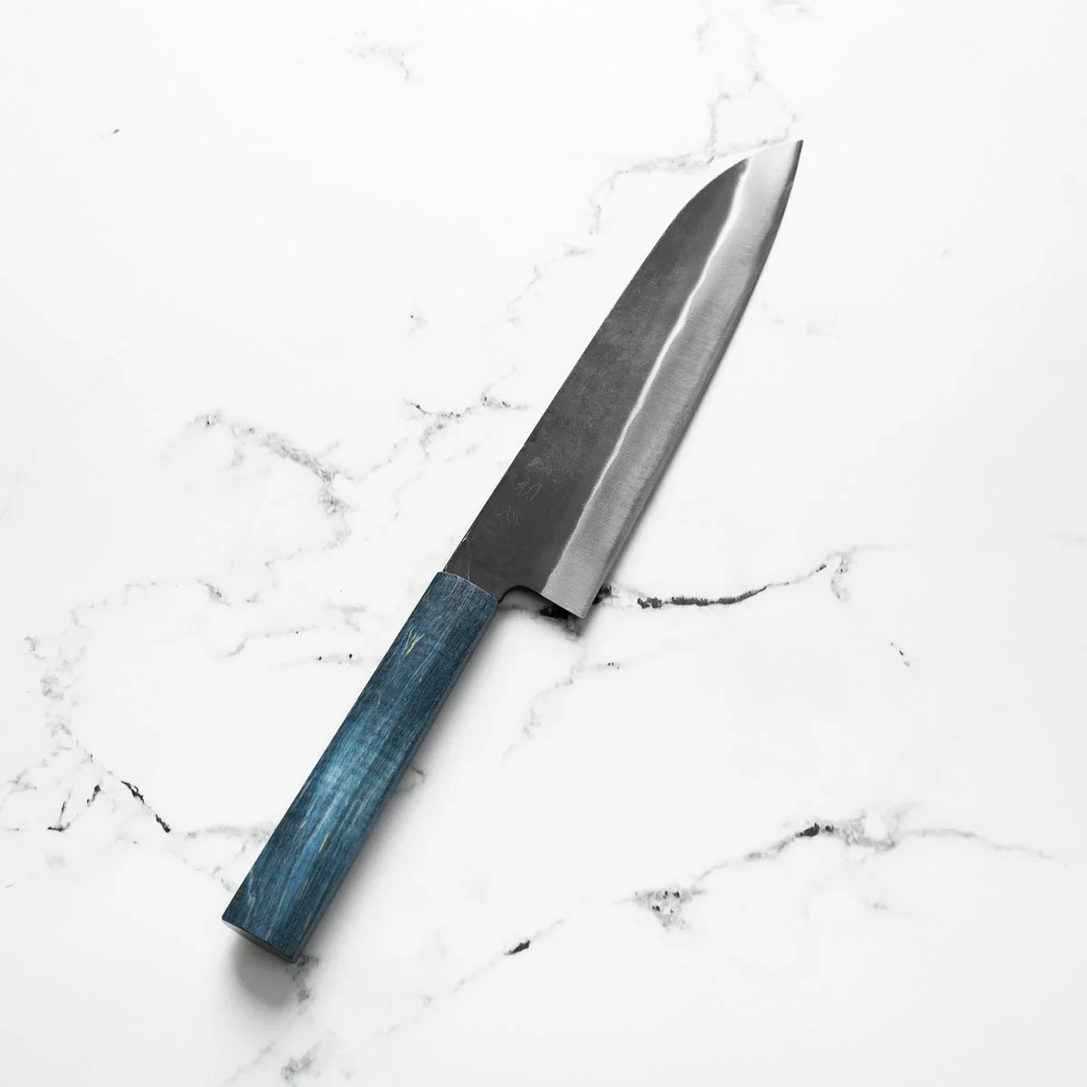 Hatsukokoro Blue 2 Kurouchi Gyuto 210mm - Blue - Image 4