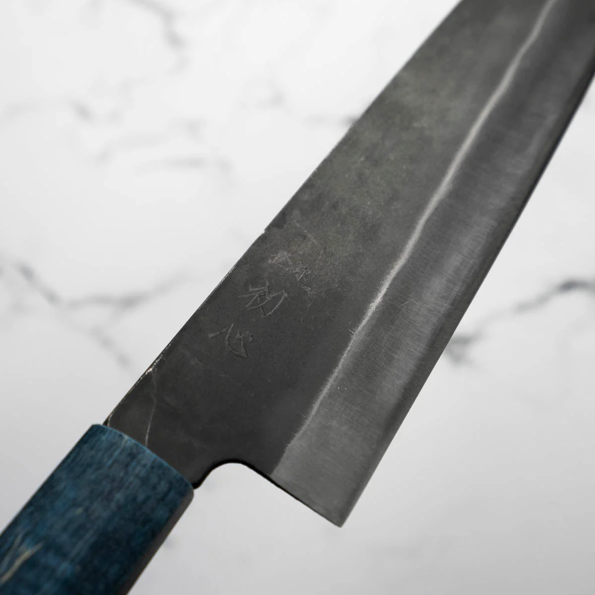 Hatsukokoro Blue 2 Kurouchi Gyuto 210mm - Blue - Image 7