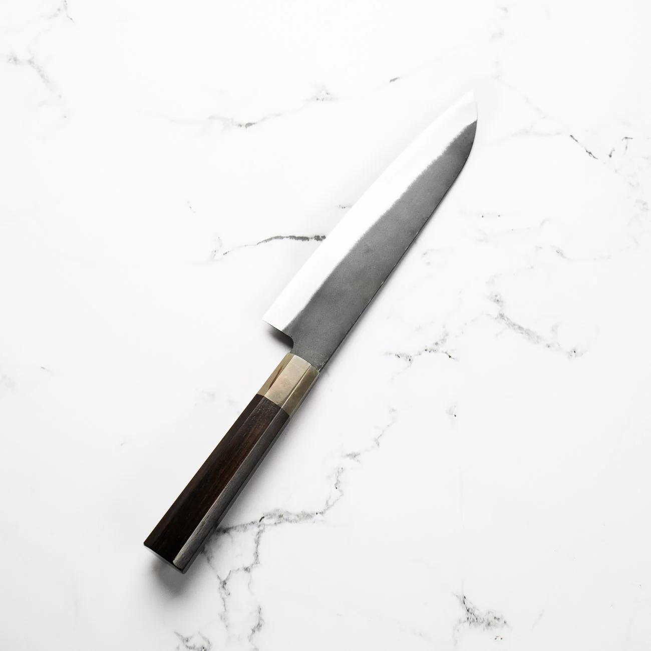 Hatsukokoro Blue 2 Kurouchi Gyuto 210mm - Ebony & Blonde - Image 3