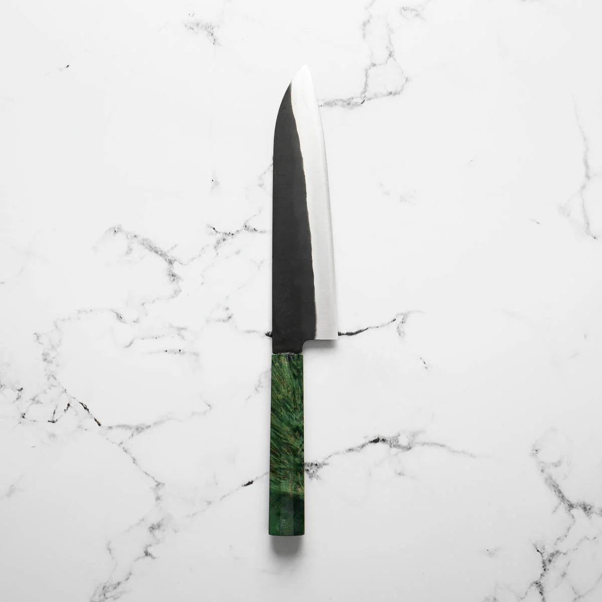 Hatsukokoro Blue 2 Kurouchi Gyuto 210mm - Green - Image 3