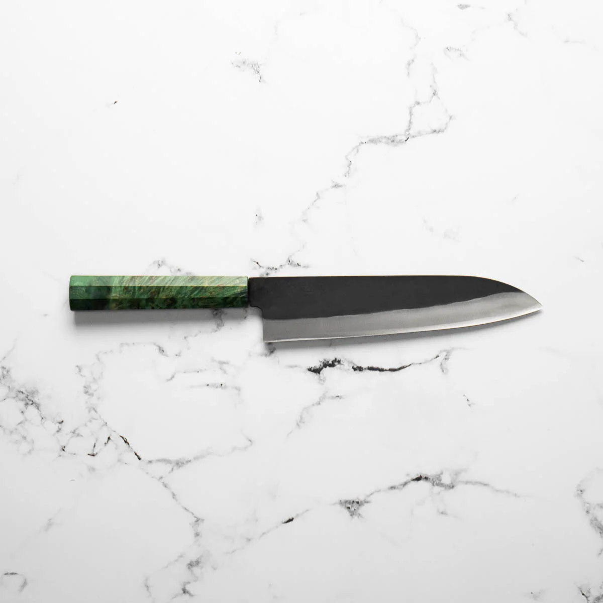 Hatsukokoro Blue 2 Kurouchi Gyuto 210mm - Green - Image 4