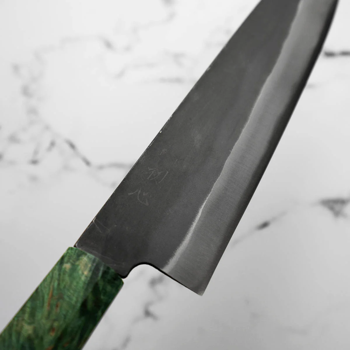 Hatsukokoro Blue 2 Kurouchi Gyuto 210mm - Green - Image 6