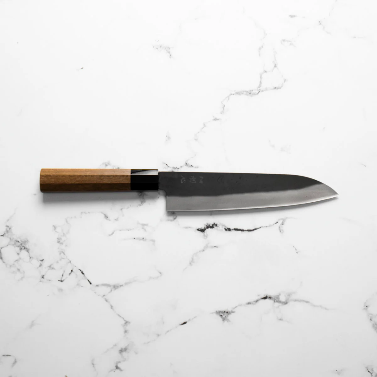 Hatsukokoro Blue 2 Kurouchi Gyuto 210mm - Teak - Image 4