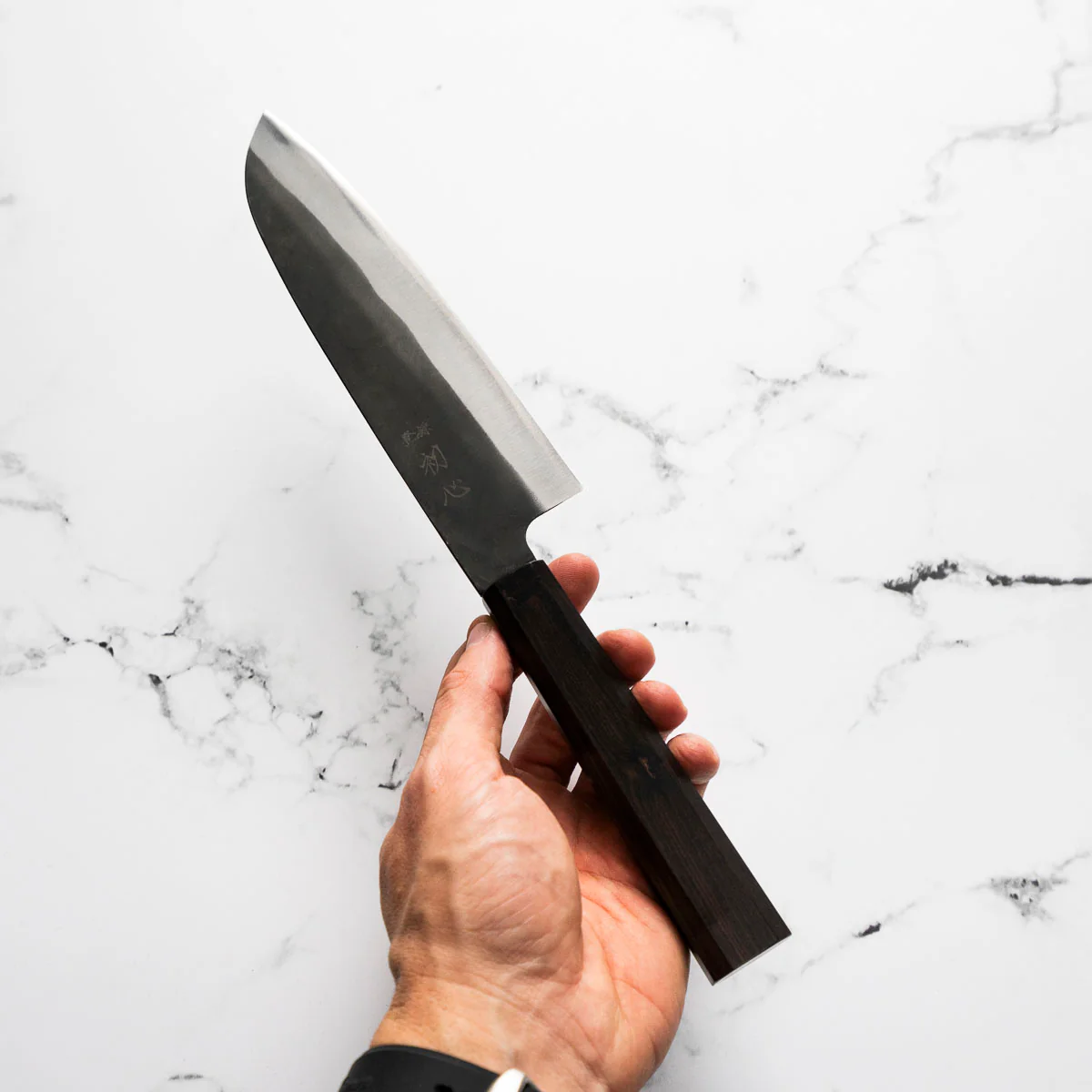 Hatsukokoro Blue 2 Kurouchi Santoku 165mm - Ebony - Image 7