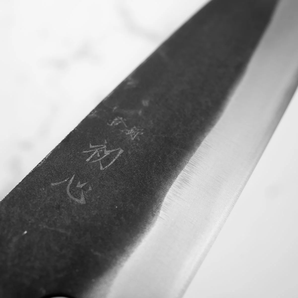 Hatsukokoro Blue 2 Kurouchi Santoku 165mm - Blade Only - Image 5