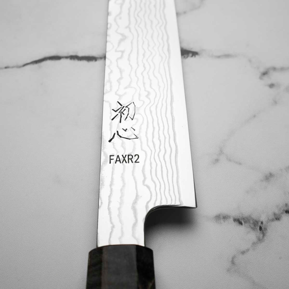 Hatsukokoro FAXR2 SG2 Damascus Kiritsuke Sujihiki 240mm - Image 5