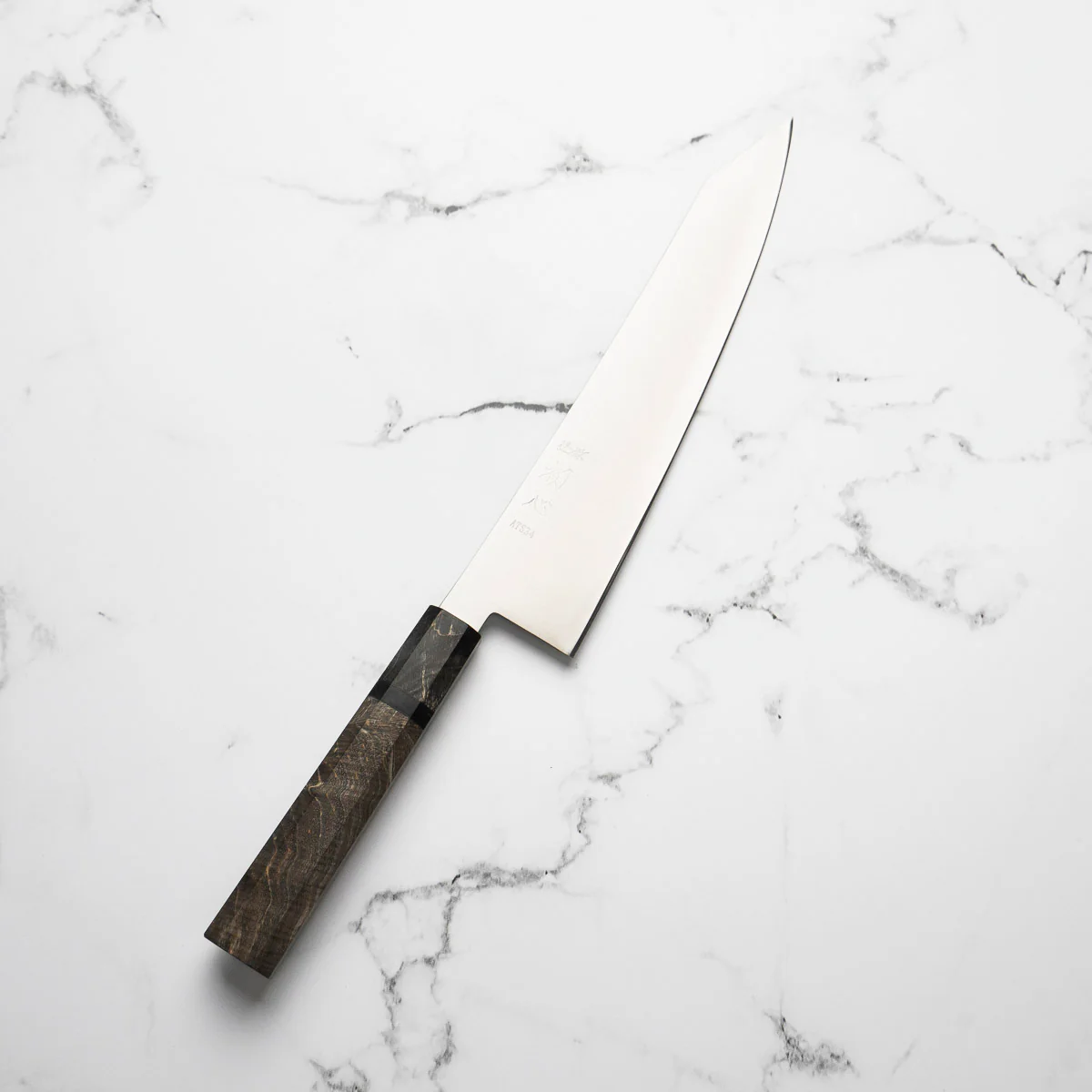 Hatsukokoro Hayabusa ATS34 3 Layer Kiritsuke Gyuto 240mm - Dark Maple - Image 2