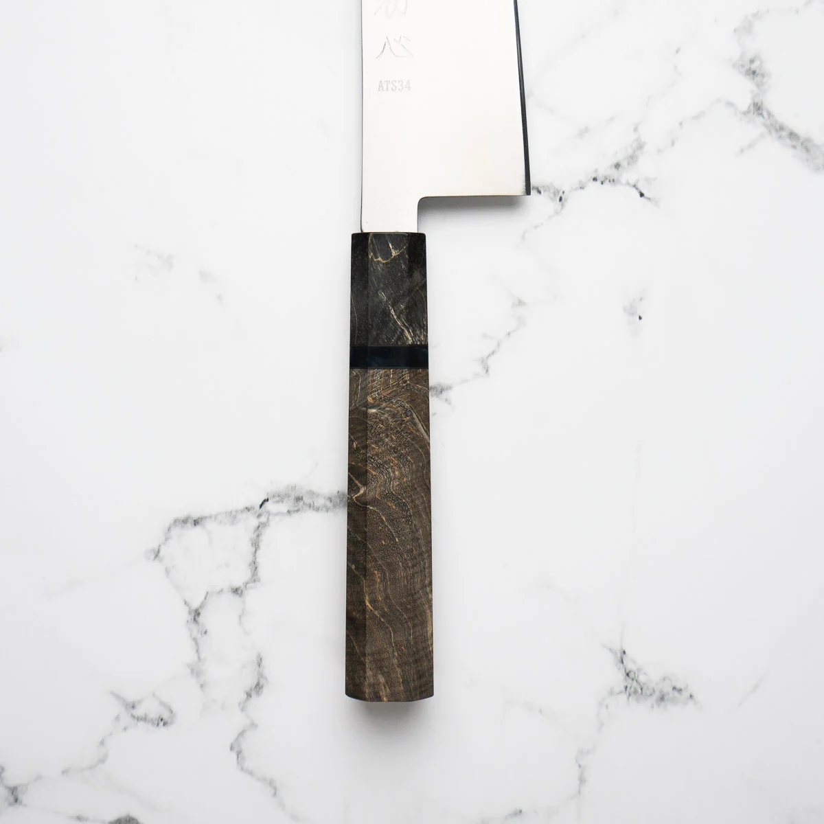 Hatsukokoro Hayabusa ATS34 3 Layer Kiritsuke Gyuto 240mm - Dark Maple - Image 3