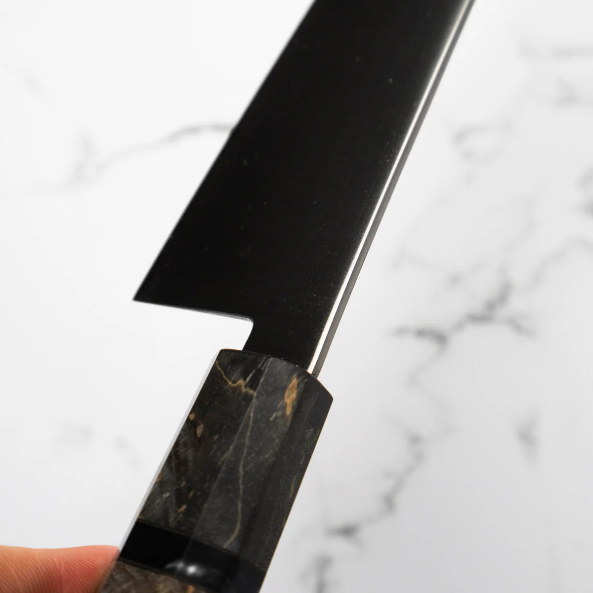 Hatsukokoro Hayabusa ATS34 3 Layer Kiritsuke Gyuto 240mm - Dark Maple - Image 5