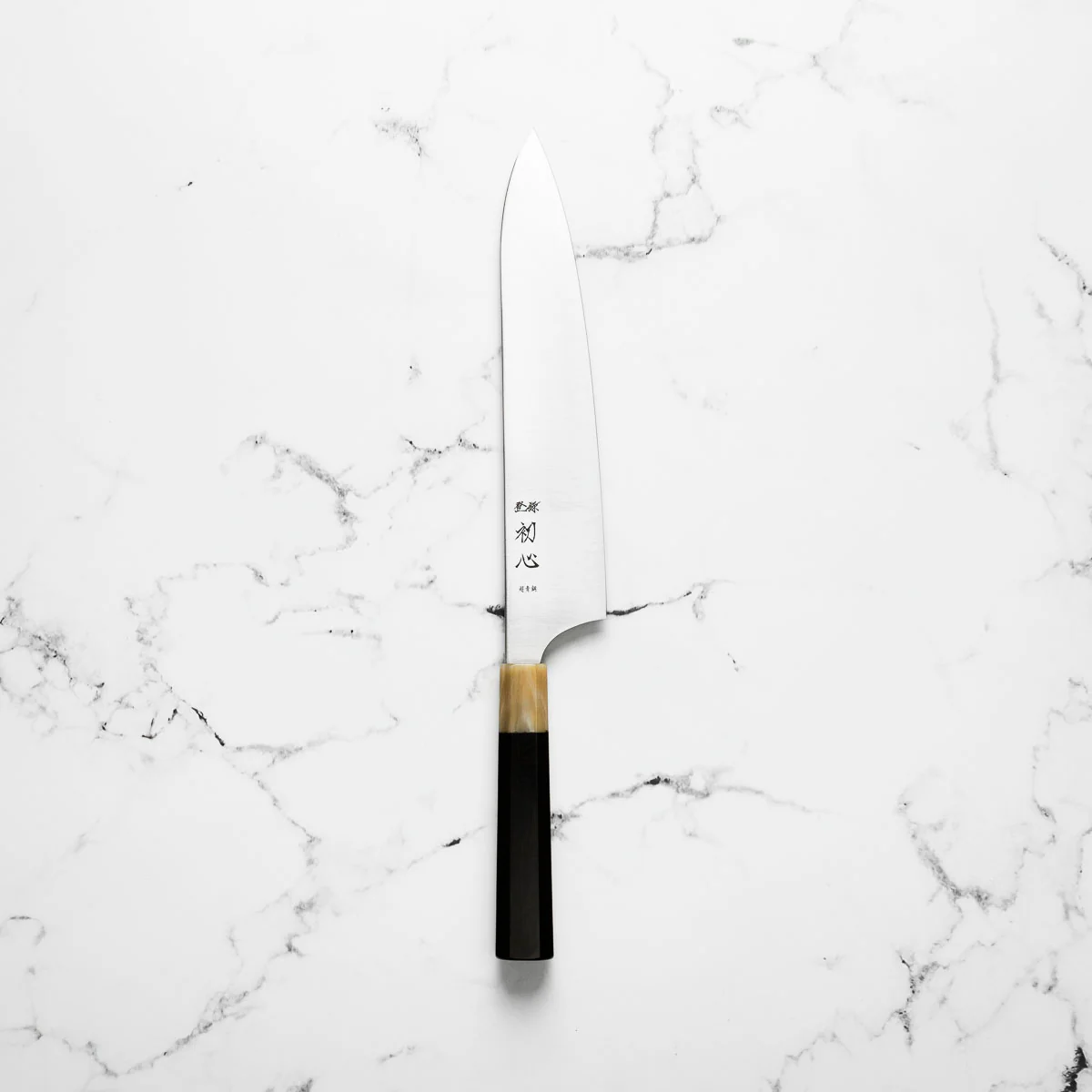 Hatsukokoro Hayabusa Blue Super Gyuto 240mm - Ebony & Blonde - Image 3