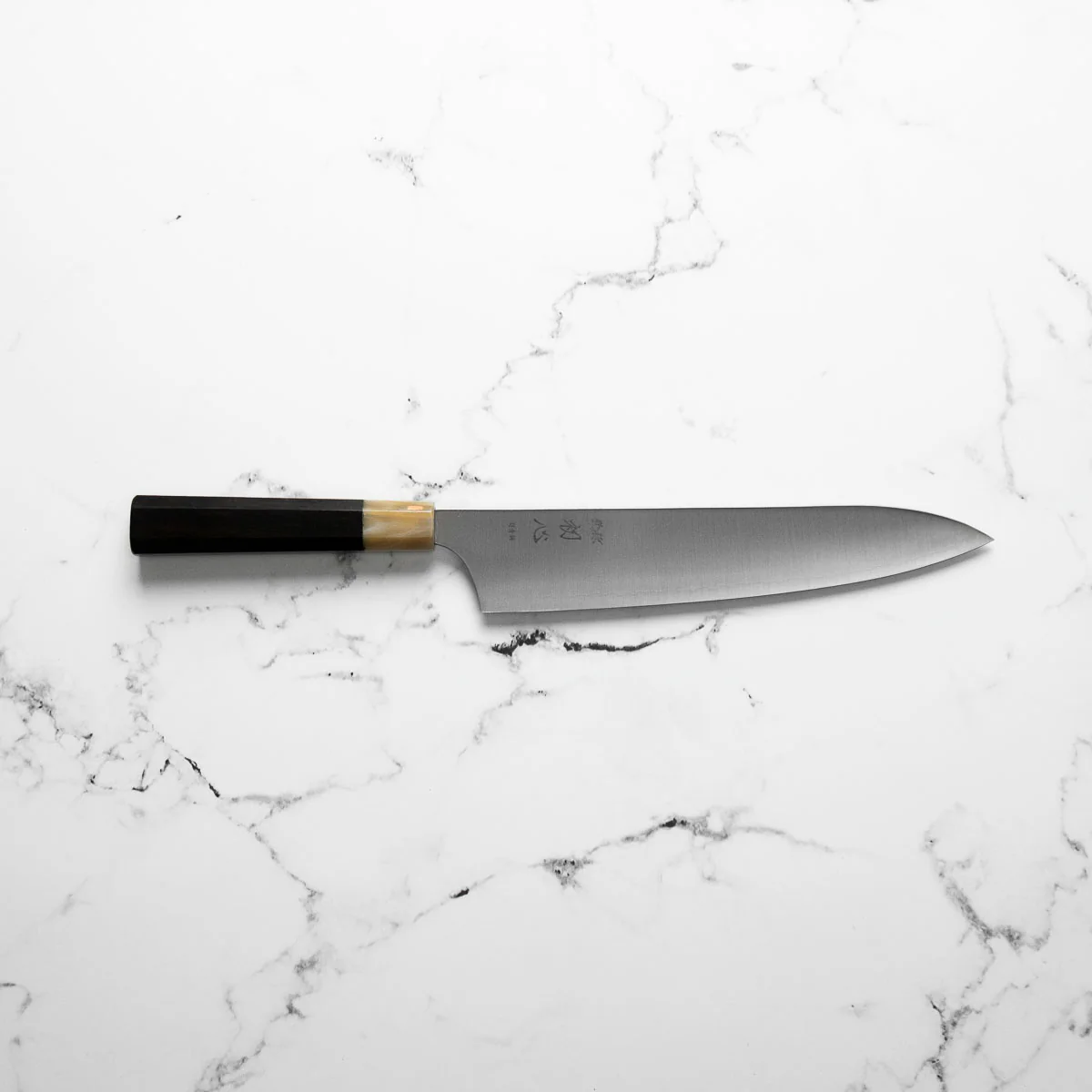 Hatsukokoro Hayabusa Blue Super Gyuto 240mm - Ebony & Blonde - Image 4
